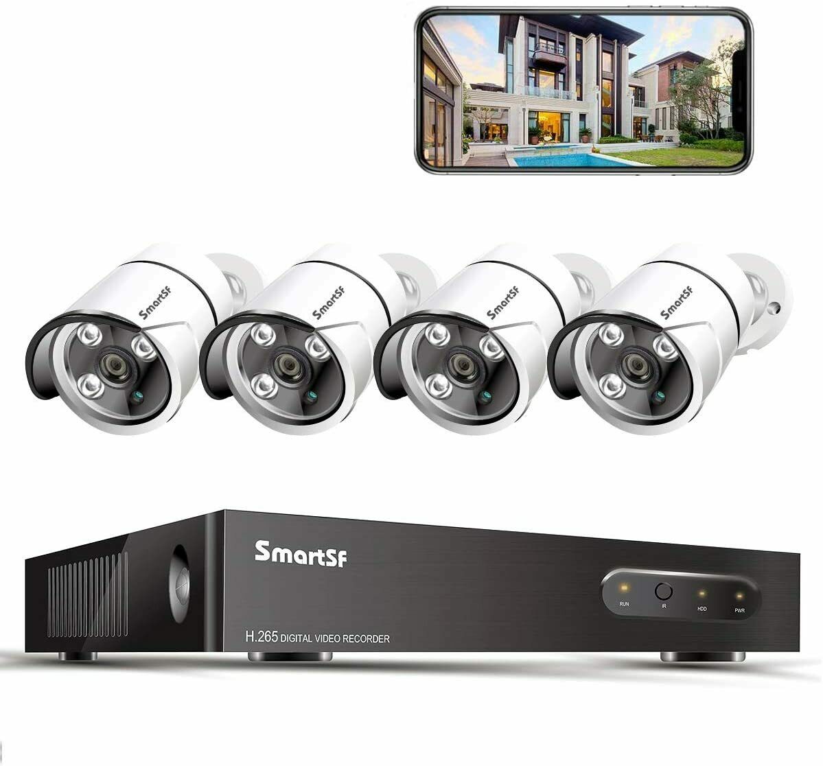 8CH 5MP NVR 5MP IP POE Security Camera System Outdoor CCTV Kit IR Night Vision
