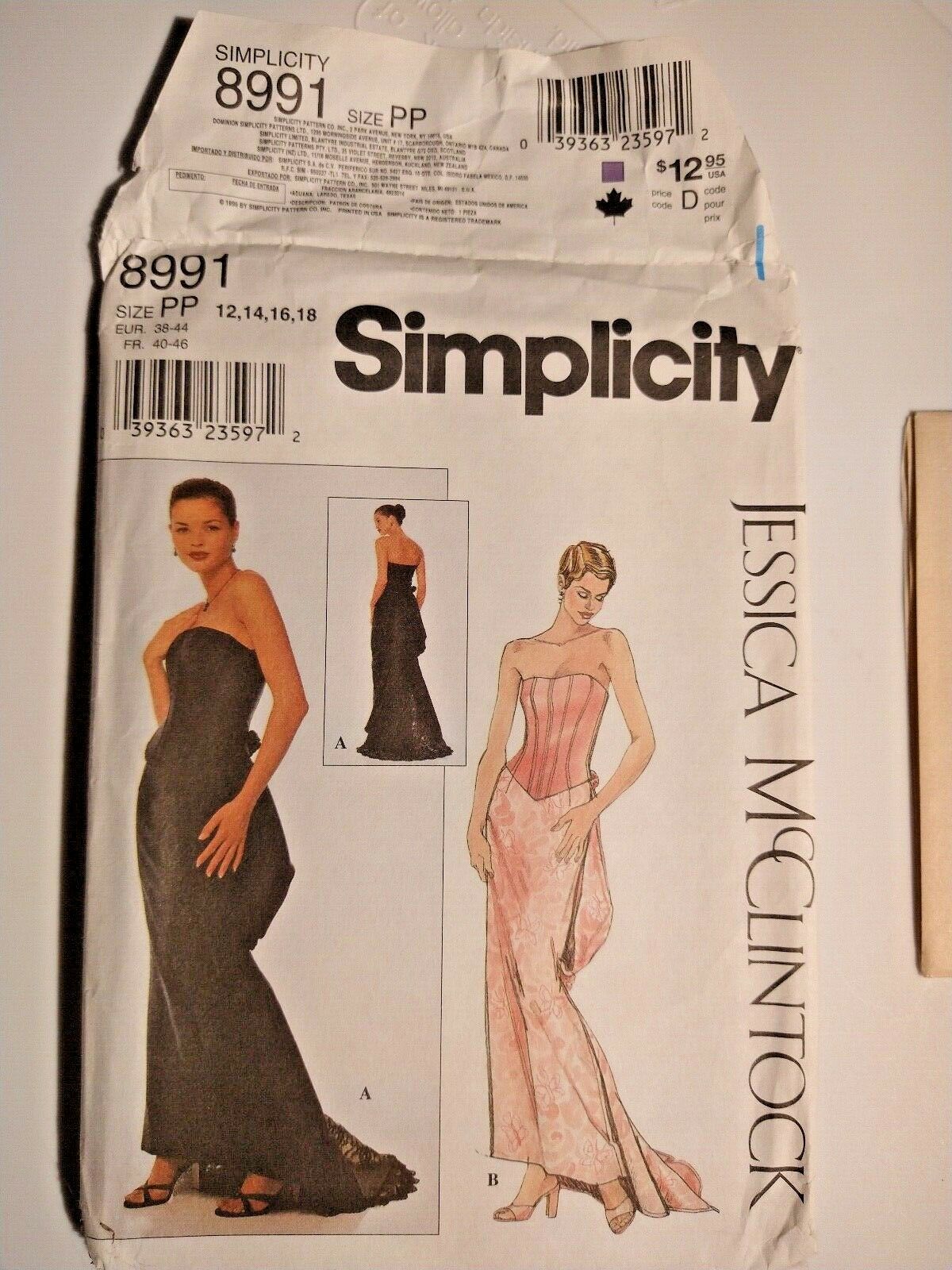 Simplicity 8991 Sewing Pattern Jessica McClintock Women's Dress -choose size